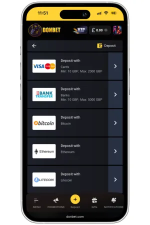 Choose deposit method